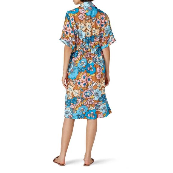 Dodo Bar Or Nancy Midi Shirt Multicolor Floral Printed Multicolor Size Small - Picture 2 of 11